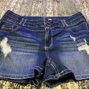 Gently worn, Jean shorts, distressed, size 13/14